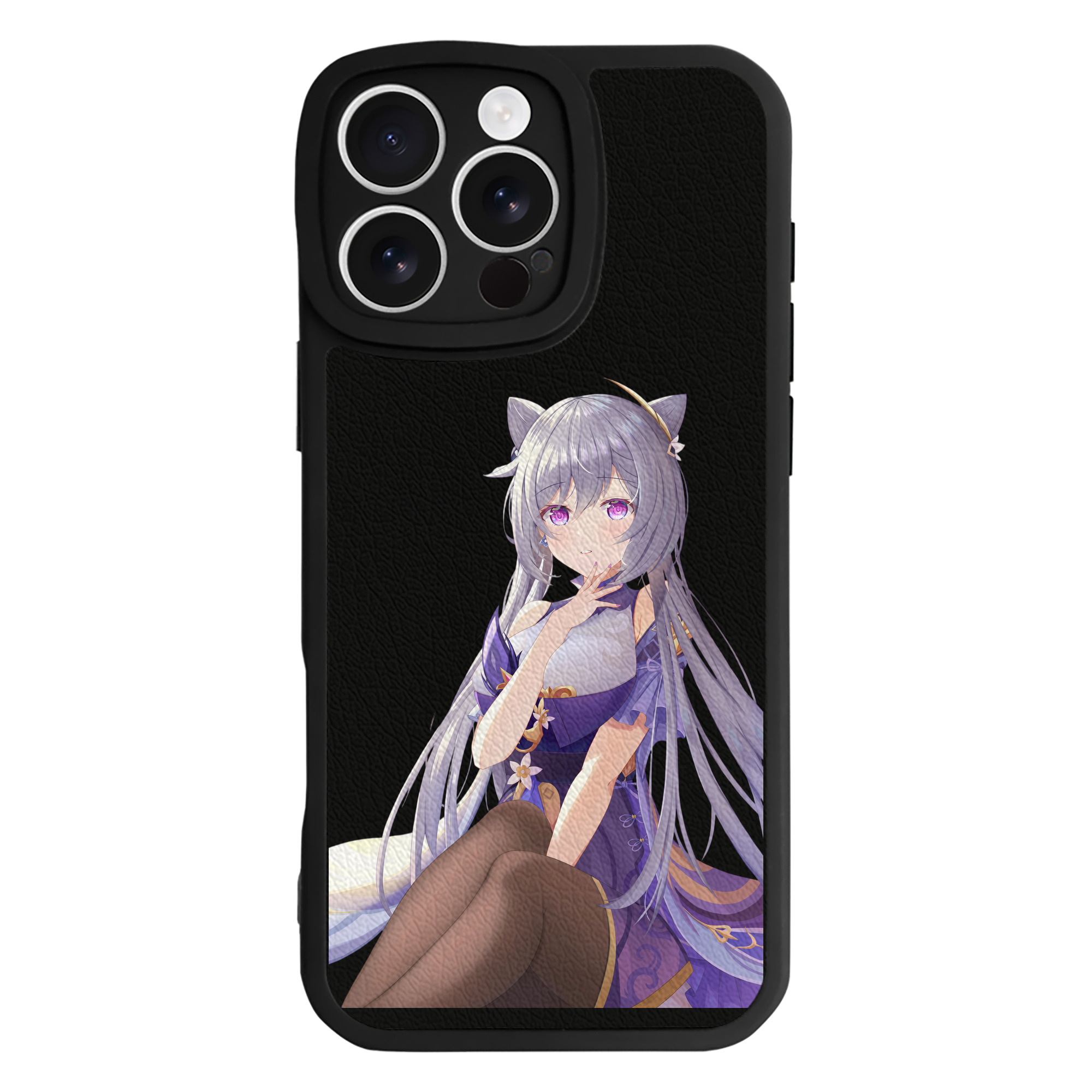 げんし神 刻晴 こくせい genshin Kokusei 【iPhone 16シリーズ対応】シリコンスマホケース（レザー調） 材質：シリコン